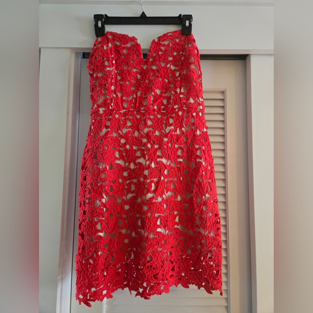Elegant J.O.A Red Lace Dress